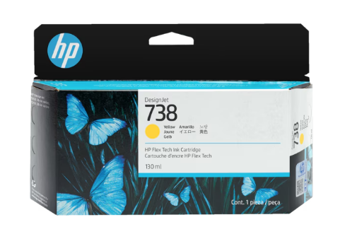 HP 738 - 498N7A - 130ml Yellow Ink Cartridge