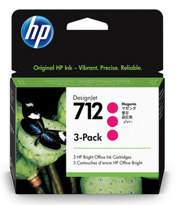 HP 712 - 3ED78A - 29ml Magenta Ink Cartridge 3-Pack